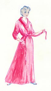 المرأة ذات الرداء الوردي ، C1950. بواسطة شيرلي ماركهام