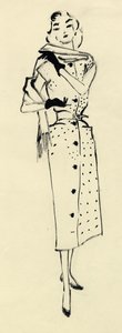 امرأة في ثوب مرقط ، c1950. بواسطة شيرلي ماركهام