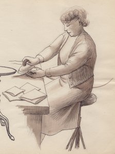 امرأة كي الملابس ، 1951. بواسطة شيرلي ماركهام