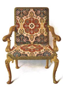 كرسي مذهب مغطى بالإبرة ، 1906 بواسطة شيرلي تشارلز Llewellyn Slocombe