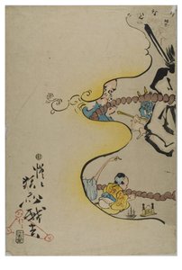 كوميدي 100 دورة من الوردية من 100 Wildnesses بواسطة Kyosai بواسطة شوفو كيوساي