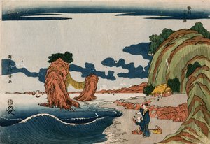 "Futamigaura in Ise Province" من مجموعة من تسع مطبوعات Uki-e بواسطة Shotei Hokuju