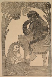 رادها ستروكينغ كريشناس أقدام ، 1800s. بواسطة Shri Gobinda Chandra Roy