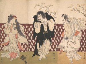 إيتشيكاوا دانجورو الرابع في دور الراهب مونكاكو من مسرحية هانا-زومو جينجي-بيكي ، 1775. بواسطة شونشو
