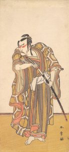 إيشيكاوا دانزو الثالث في دور ساموراي يرسم سيفًا ، كاليفورنيا. 1772.