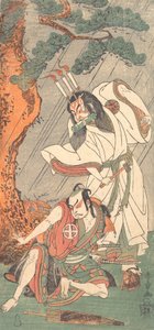 ممثلو الكابوكي Ichimura Uzaemon IX في دور Ko-kakeyama و Otani Hiroji III في دور Koga Saburo ، حوالي عام 1771. بواسطة شونشو