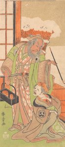 مشهد من الفصل الثاني للدراما Kawaranu Hana Sakae Hachinoki ، الشهر الثاني عشر ، 1769. بواسطة شونشو