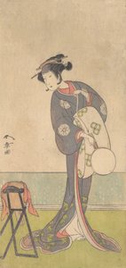 أول ناكامورا توميجورو في دور أويران يقف في غرفة ، 1771. بواسطة شونشو