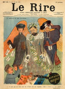 صورة كاريكاتورية لجوزيف ريناخ ، من الغلاف الأمامي لمجلة "Le Rire" ، ٢٨ مايو ١٨٩٨ (لون ليثو)