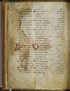 Harley MS 5786 f.2v كتاب المزامير ثلاثي اللغات. Rahlfs 174، c.1130-54 (ورق) بواسطة مدرسة صقلية