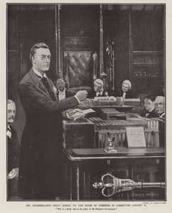 خطاب جوزيف تشامبرلين حول حرب البوير في مجلس العموم في 2 أغسطس 1901 (ليتو) بواسطة سيدني باجيت