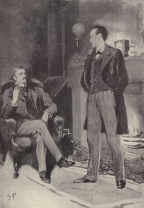 Then he stood by the fire: scene from the Sherlock Holmes mystery A Scandal in Bohemia, by Arthur Conan Doyle (litho) بواسطة سيدني باجيت