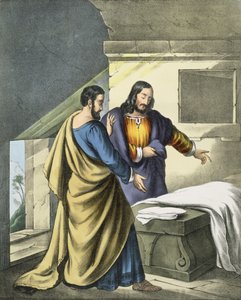 بيتر وجون في القبر ، من الكتاب المقدس الذي طبعه إدوارد جوفر ، 1870 بواسطة سيغفريد ديتلر بنديكسن