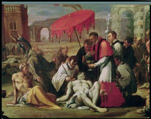 سانت تشارلز بوروميو (1538-1584) إدارة سر ضحايا الطاعون في 1576 (تفاصيل 78610)