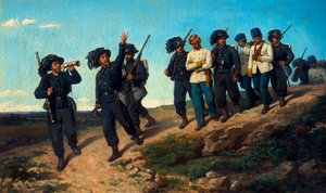 Guards leading prisoners بواسطة سيلفسترو ليجا