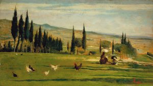 منظر طبيعي حول بلدة جبرو، حوالي عام 1889-90 (لوحة زيت على لوح)