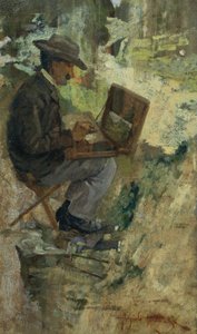 صورة لوحة سيلفسترو ليغا بواسطة أنجيولو توماسي (1858-1923) ، زيت على لوح بواسطة سيلفسترو ليجا