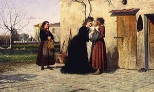 زيارة الطفلة (زيت على قماش) بواسطة سيلفسترو ليجا