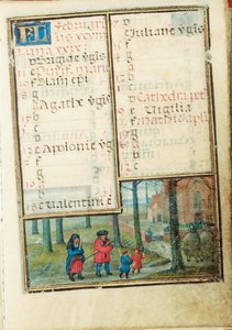 فوليو من كتاب ساعات مصغر ، استخدام روما ، بروج ، 1530-1535 بواسطة سيمون بينينج