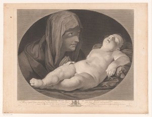 مريم مع المسيح النائم مريم العذراء والرضيع يسوع (العنوان على الشيء)