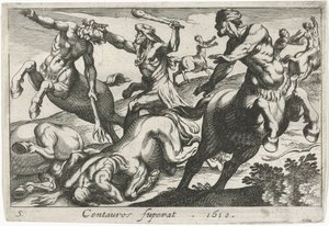 هرقل يقاتل القنطور Centauros superat (العنوان على الكائن) ثيمات هرقل (عنوان المسلسل)