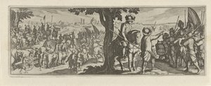 Twee soldaten onder een boom Cavalerie (عنوان السلسلة) Faecvnda ، يا له من رجل حاد الذكاء محبوب من قبل Phaebus و Florentia الممتن ، يكفي pvgnas للإشارة ، والحماسة بقوة الثدي التي نحت Mercury العميل العاصف (عنوان السلسلة) بواسطة انطونيو تمبيستا