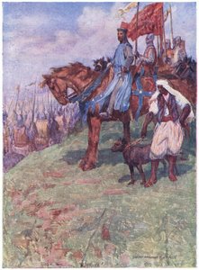 كان الملك الصالح يجلس على ظهور الخيل في منتصف الطريق إلى أعلى الجبل بواسطة سيمون هارمون فيدير
