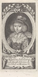 الأميرة ماجدالين سيبيل من ساكسونيا 1617-1668 ، دوقة ساكس ألتنبرغ ، ج. 1647-1648. بواسطة سيمون فان دي باس