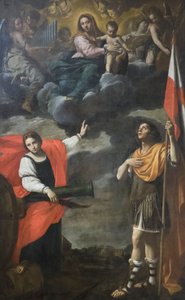 مادونا في المجد مع الطفل والقديستين باربرا وتيرينزيو، حوالي عام 1630 (زيت على قماش)