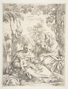 العائلة المقدسة تستريح في رحلتها إلى مصر ، كاليفورنيا. 1637-1639.