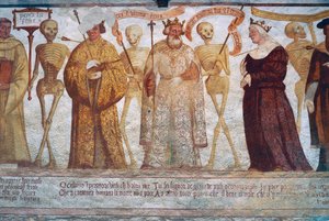 Death with the Emperor, the King and the Queen, detail from The Dance of Death