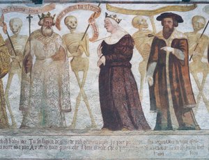 Death with the King, the Queen and the Doctor, detail from The Dance of Death