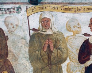 Death with the nun, detail from The Dance of Death