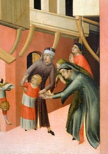مذبح بعنوان الطوباوي أغوستينو نوفيلو وقصص حياته ، لسيمون مارتيني (1283-1344) ، زيت على قماش ، 200 × 256 سم ، التفاصيل ، حوالي 1330 بواسطة سيمون مارتيني