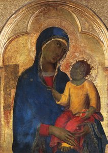 مادونا والطفل ، تفاصيل من Altarpiece of San Domenico بواسطة Simone Martini (1283-1344) ، تمبرا وذهب على لوح خشبي بواسطة سيمون مارتيني