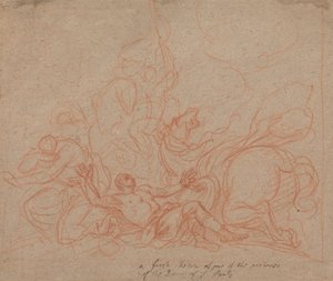 رسم تخطيطي لـ "تحويل القديس بولس" لقبة كاتدرائية القديس بولس بواسطة السير جيمس ثورنهيل