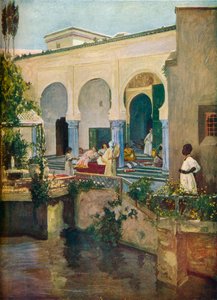 منظر داخلي لحريم مغربي ، 1907 بواسطة السير جون لافري