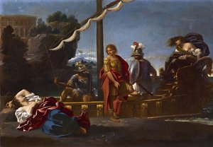 يودع رينود أرميدا - موضوع مأخوذ من La Jerusalem Liberee بواسطة Torquato Tasso dit Le Tasse (1544-1595) - وداع رينالدو إلى Armida بواسطة Badalocchio ، Sisto (1585 - 1647). زيت على قماش