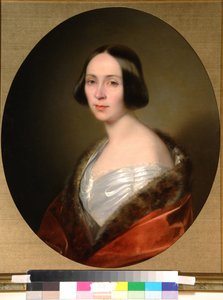 صورة للكونتيسة لويز تروفيموفنا غوليتسينا (1810-1887) ، ني بارانوفا - لوحة لساندور كوزينا (1808-1873) ، زيت على قماش (68 × 55 سم) ، أوائل عام 1840 - صورة للكونتيسة لويز تروفيموفنا غوليتسينا ، زيت على قماش بقلم ساندور كوزينا ، أوائل أربعينيات القرن التاسع عش بواسطة Sándor Kozina