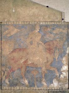 The Heroic Rustam ، من Penjikent ، النصف الأول من القرن الثامن (لوحة جدارية على الجص) بواسطة صغديان