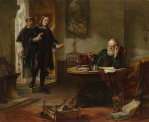 جون ميلتون يزور جاليليو جاليلي. 1847 بواسطة سليمان الكسندر هارت