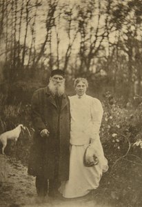 المؤلف الروسي ليو تولستوي وزوجته صوفيا تولستايا ، روسيا ، 1895