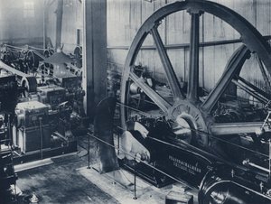 الداخلية ، المحرك وغرفة الدينامو ، شركة Crown Reef Gold Mining (صورة b / w) بواسطة مصور جنوب أفريقي