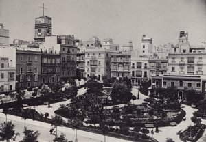 Cadiz: Plaza de Guerra Jimenez (صورة b / w) بواسطة المصور الإسباني