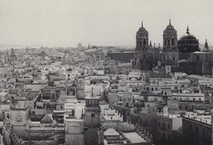 قادس: منظر من برج تافيرا (صورة b / w) بواسطة المصور الإسباني