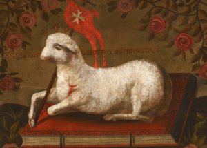 Agnus Dei مع راية وسام القديس يوحنا