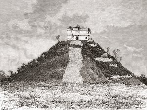 مدينة تشيتشن إيتزا ، يوكاتان ، المكسيك: El Castillo aka the Temple of Kukulkan or Kukulkans pyramid بواسطة المدرسة الاسبانية