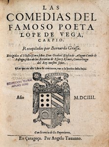 غلاف لاس كوميداس ديل بويتا الشهير لوبي دي فيغا ، بقلم فيليكس لوبي دي فيجا كاربيو (1562-1635) ، طبعة 1604 (دراسة مطبوعة) بواسطة المدرسة الاسبانية