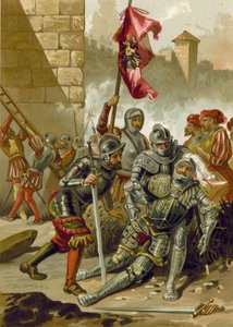 وفاة تشارلز الثالث ، دوق بوربون ، في كيس روما ، 1527 بواسطة المدرسة الاسبانية