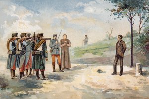 إعدام رميا بالرصاص من قبل الثوري الجمهوري فرويلان كارفاخال ، إسبانيا ، 1869 بواسطة المدرسة الاسبانية